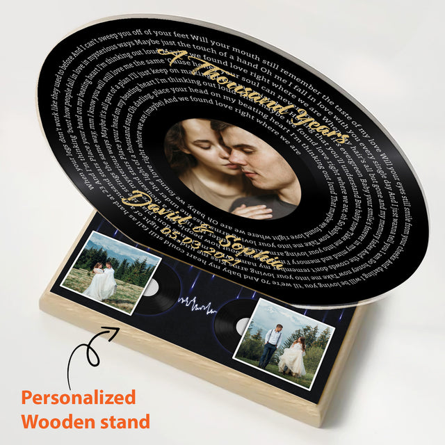 Custom Song Lyrics, Black Vinyl Record, Acrylic Record