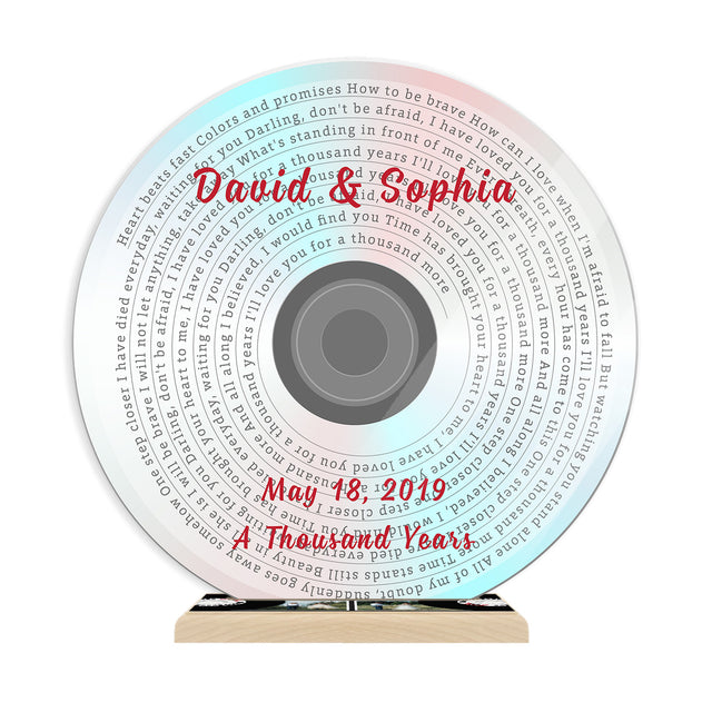 Custom Acrylic Record, Blue Pink White Vinyl Record