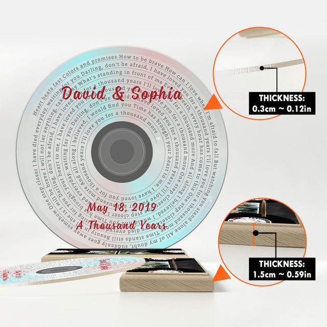 Custom Acrylic Record, Blue Pink White Vinyl Record