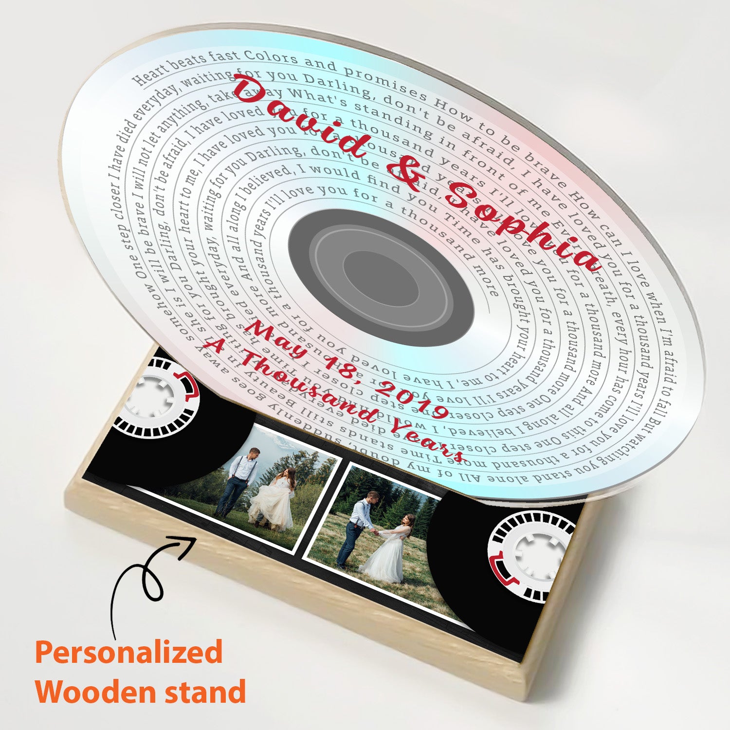 Custom Acrylic Record, Blue Pink White Vinyl Record