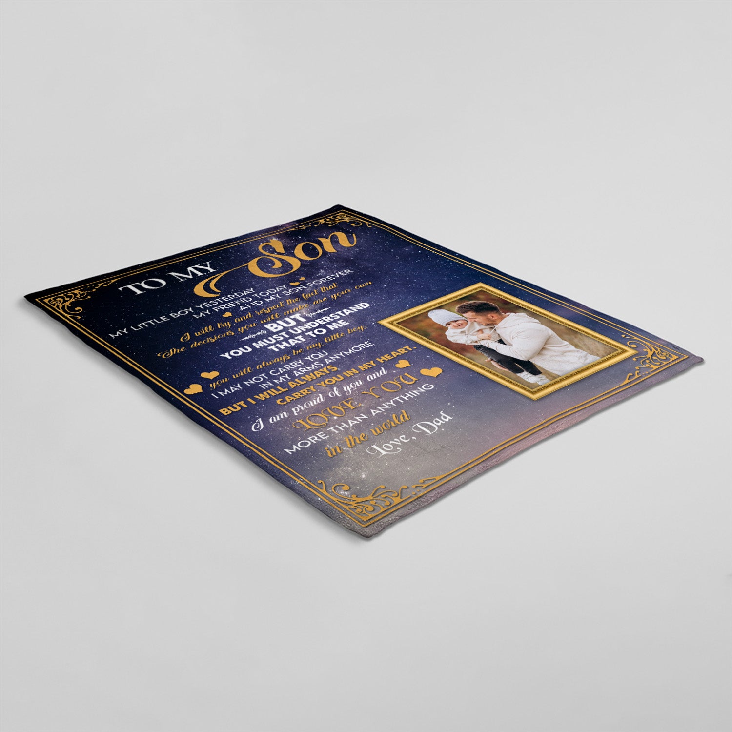 Letter Blanket, Custom Photo, Gift For Son