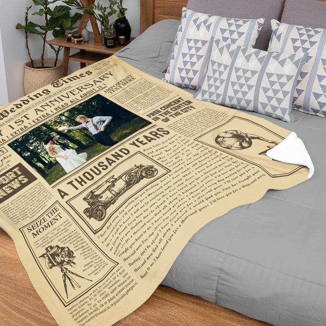Custom Photo, Happy 1 Year Anniversary Blanket