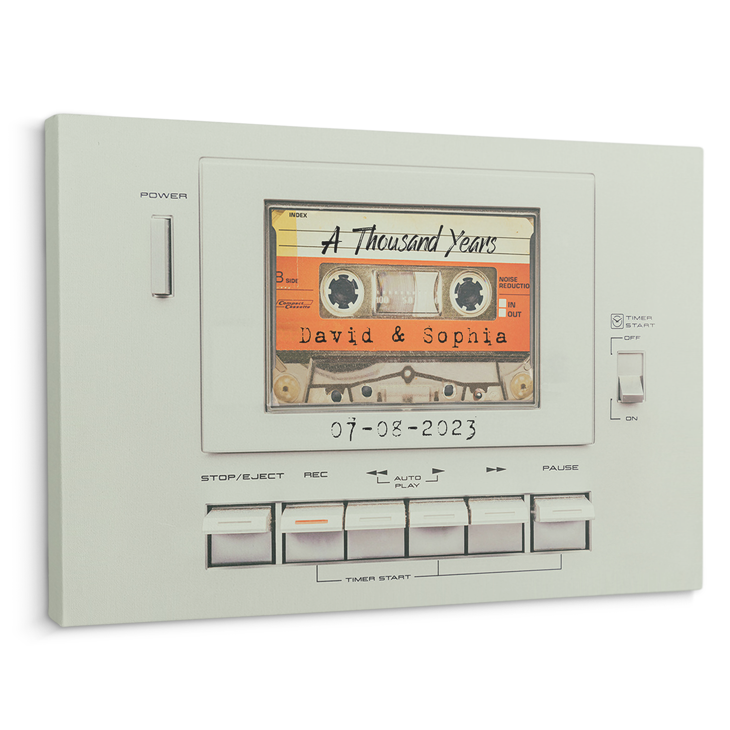 Custom Song Name, Customizable Name And Date, Cassette Player Canvas Wall Art