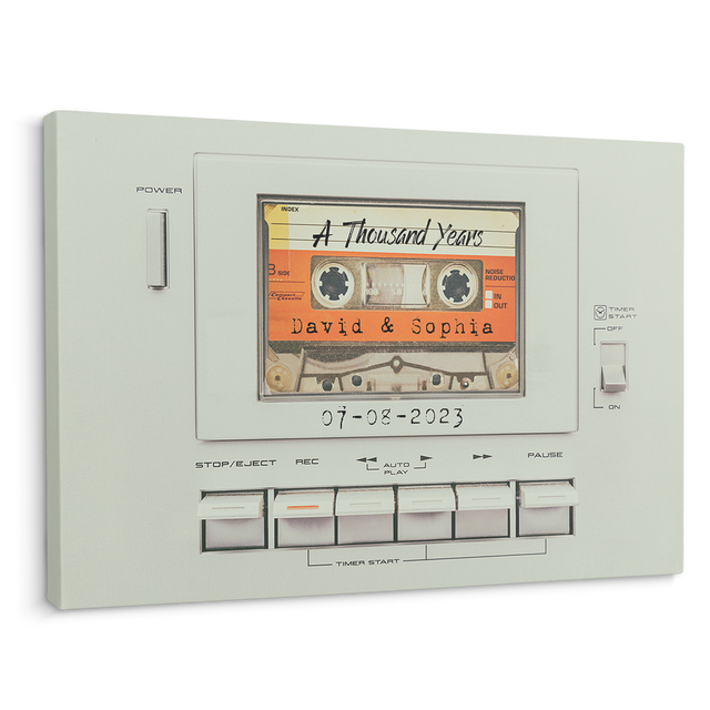 Custom Song Name, Customizable Name And Date, Cassette Player Canvas Wall Art