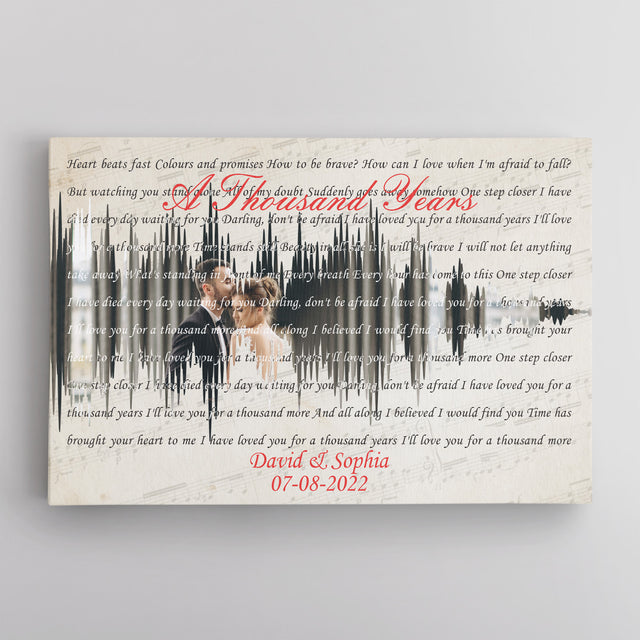 Custom Photo Song Lyrics, Soundwave Canvas Wall Art