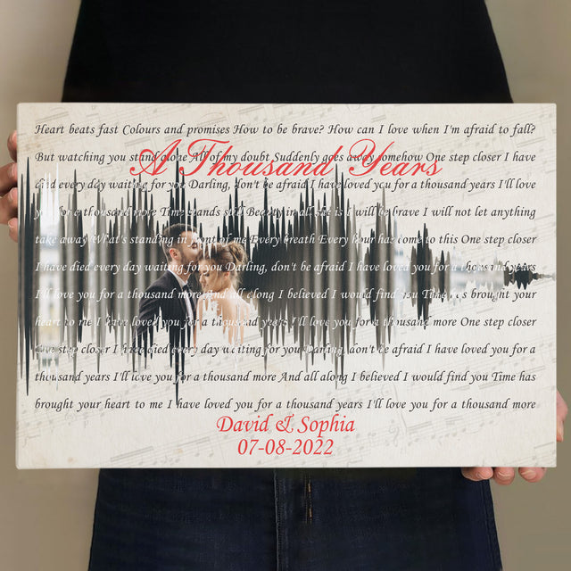 Custom Photo Song Lyrics, Soundwave Canvas Wall Art