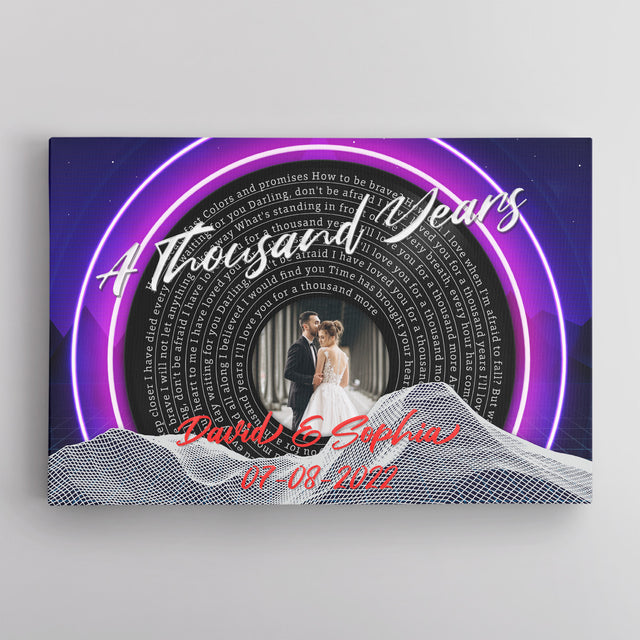 Personalized Photo Name Date, Custom Song Lyrics Canvas