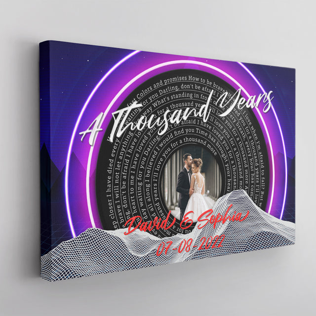 Personalized Photo Name Date, Custom Song Lyrics Canvas