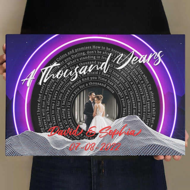 Personalized Photo Name Date, Custom Song Lyrics Canvas