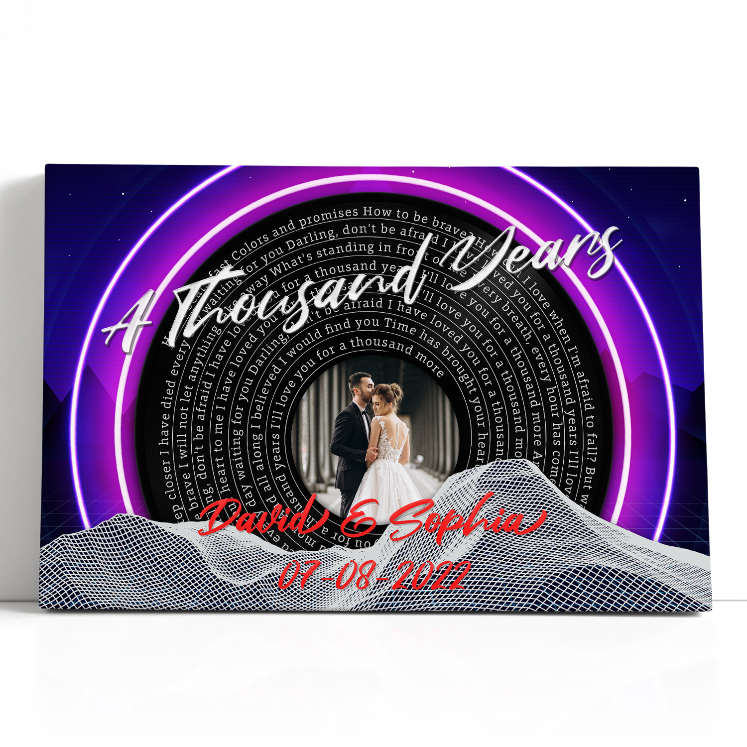 Personalized Photo Name Date, Custom Song Lyrics Canvas