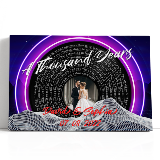 Personalized Photo Name Date, Custom Song Lyrics Canvas