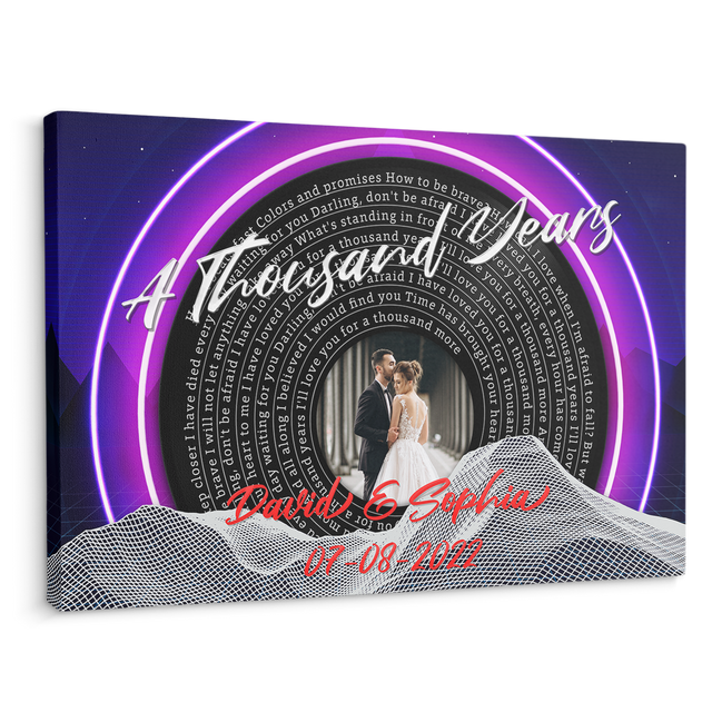 Personalized Photo Name Date, Custom Song Lyrics Canvas