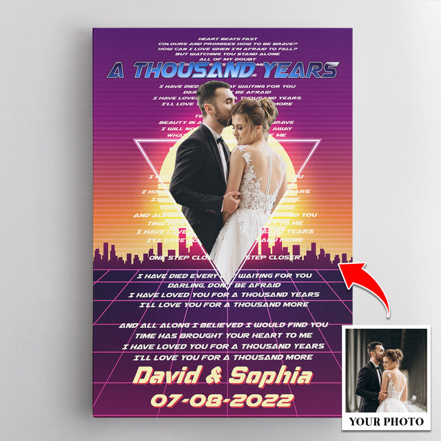 Custom Photo Name Date City Love Song Lyrics Canvas