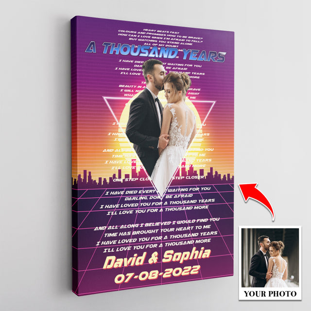 Custom Photo Name Date City Love Song Lyrics Canvas