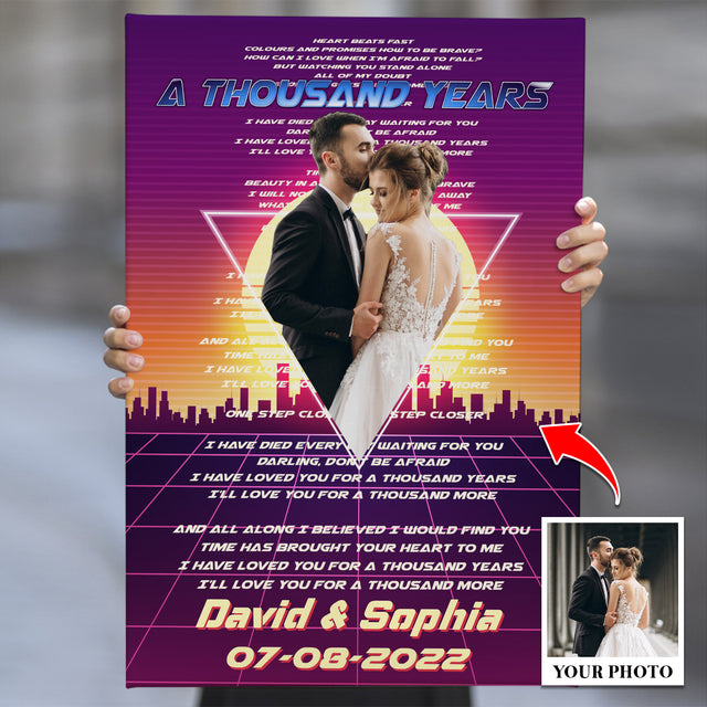 Custom Photo Name Date City Love Song Lyrics Canvas