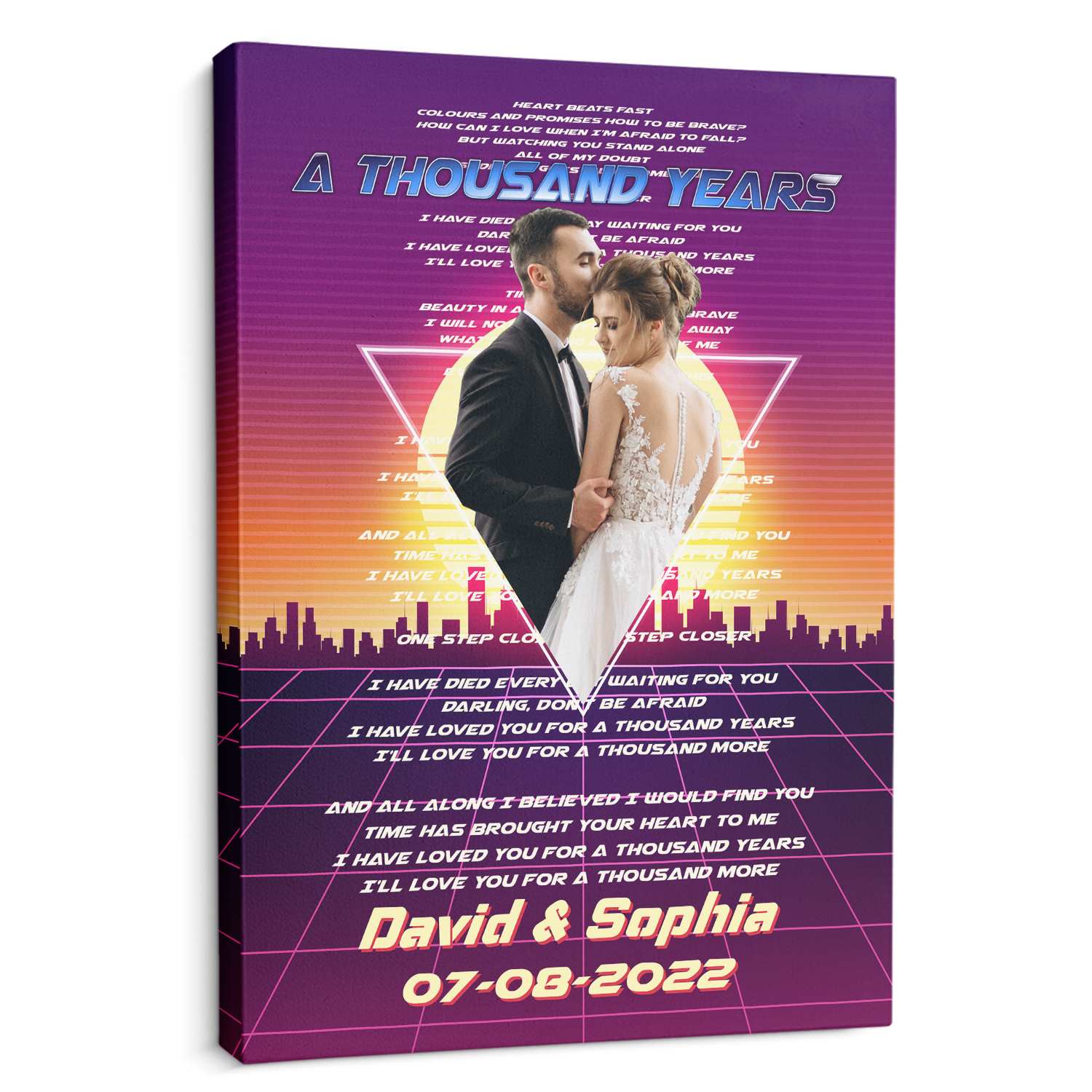 Custom Photo Name Date City Love Song Lyrics Canvas