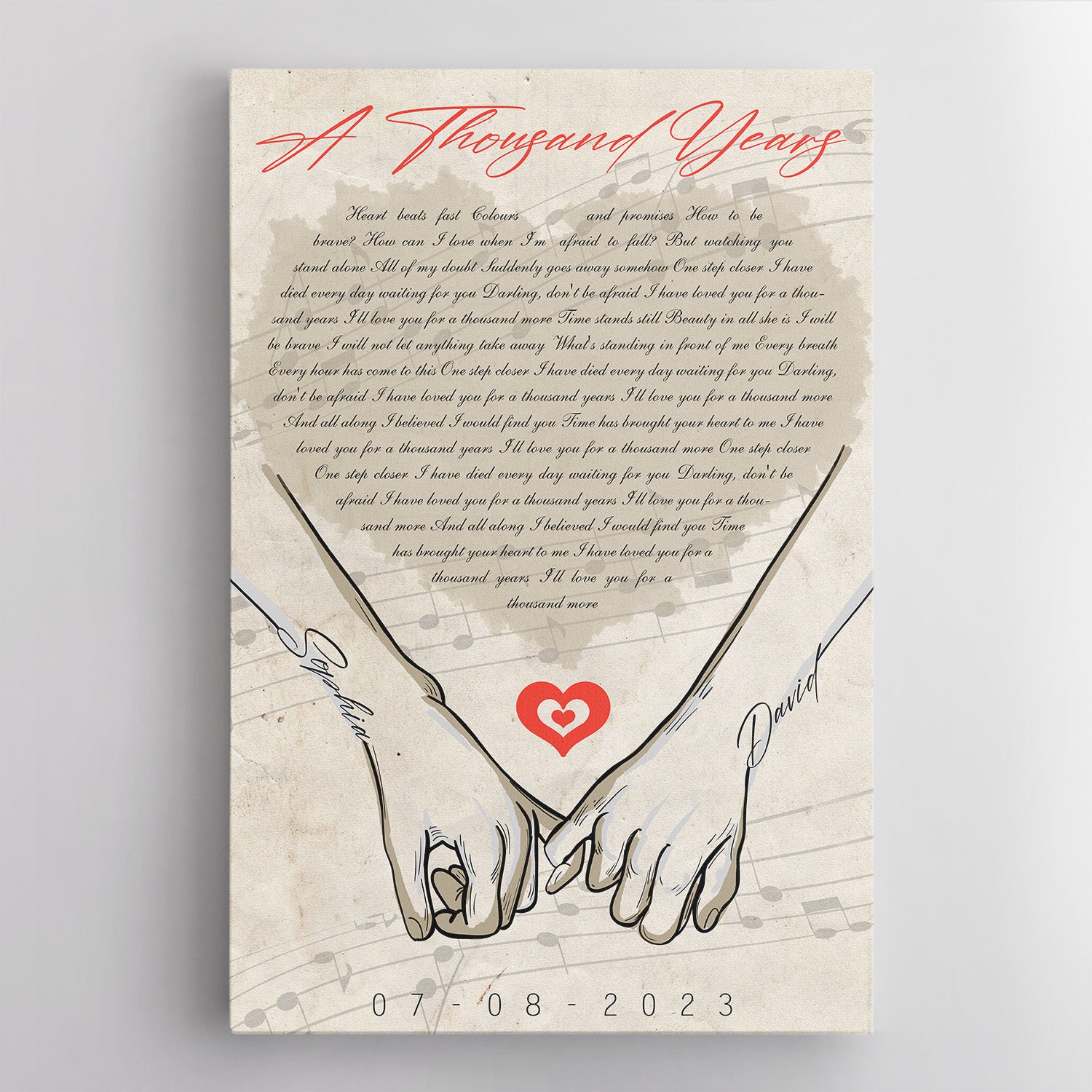 Forever Together Canvas, Custom Song Lyrics, Name & Date