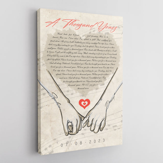 Forever Together Canvas, Custom Song Lyrics, Name & Date