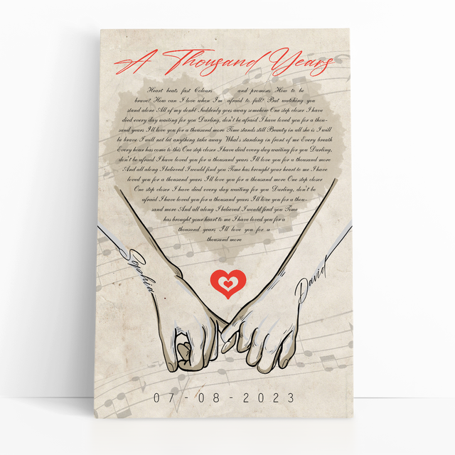 Forever Together Canvas, Custom Song Lyrics, Name & Date