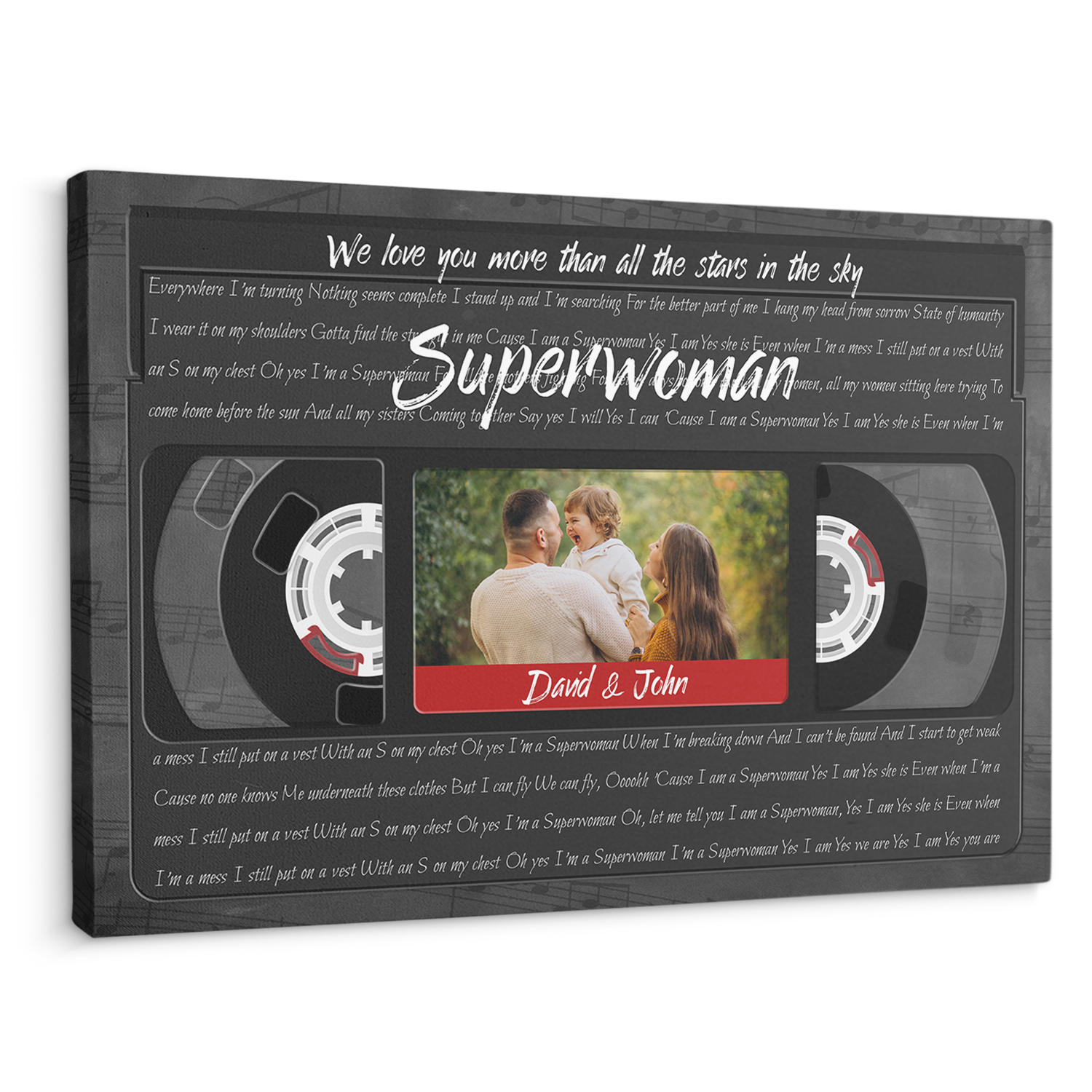 Custom Song Lyrics For Mom, Customizable Text And Upload Photo, VHS Tape, Mother Day Gift Canvas