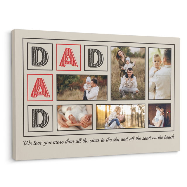 Dad, Custom Photo, Custom Text Canvas Wall Art