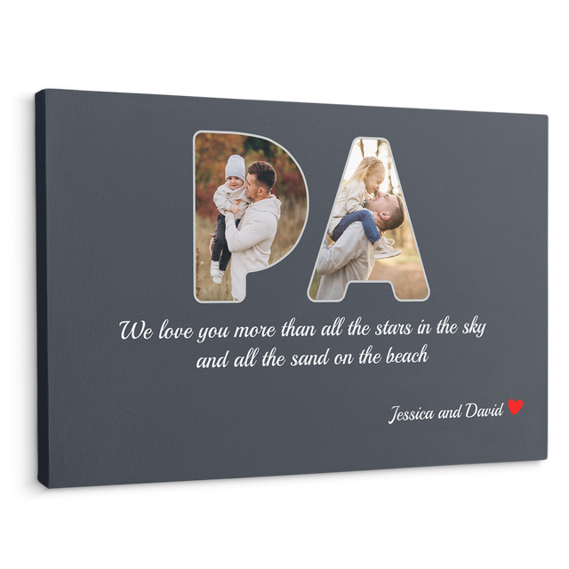 Pa Custom Photo - Customizable Name And Text Canvas Wall Art