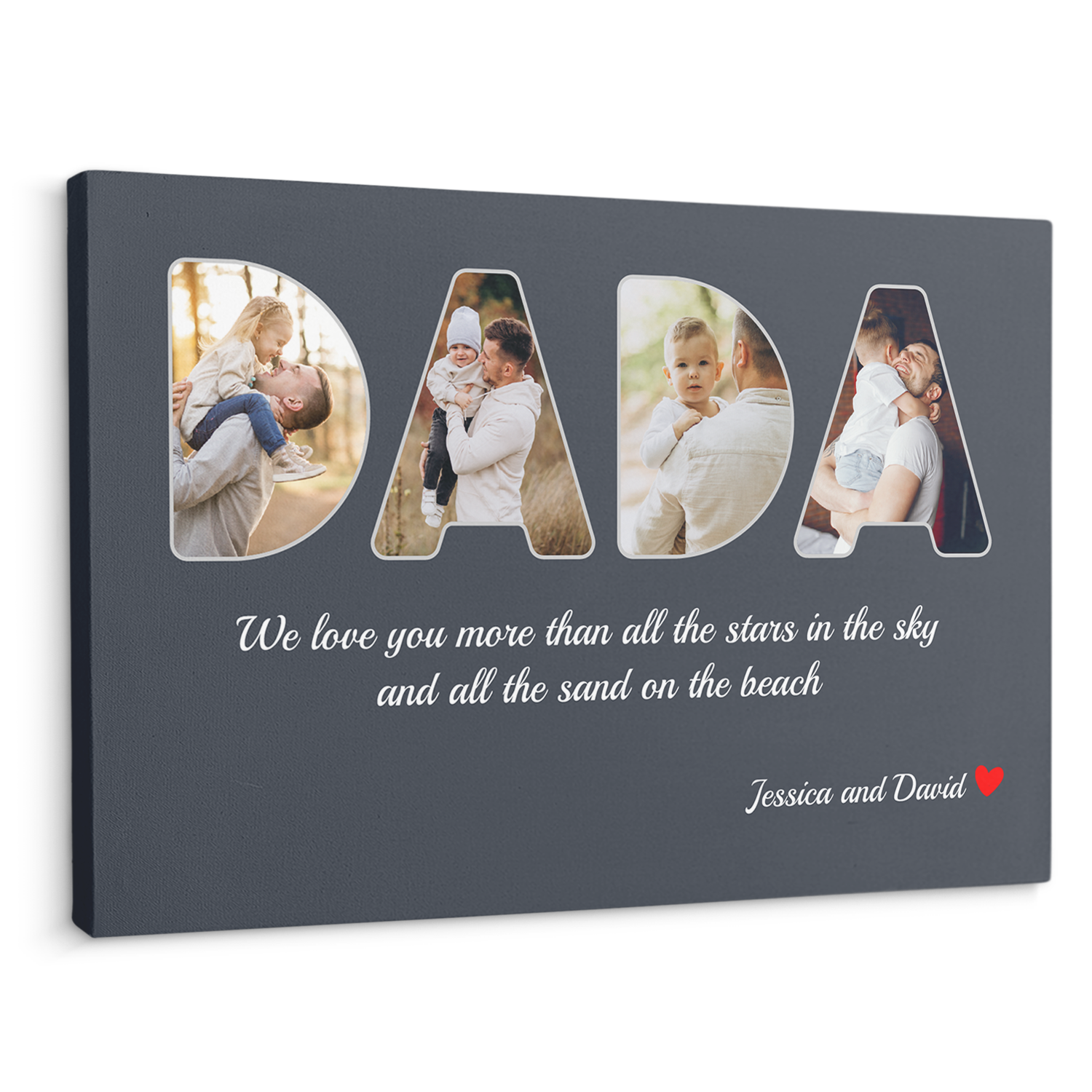 Dada Custom Photo - Customizable Name And Text Canvas Wall Art
