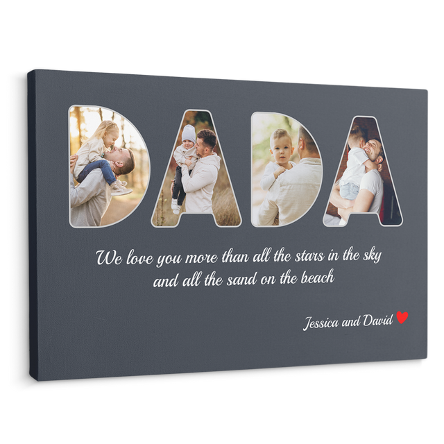 Dada Custom Photo - Customizable Name And Text Canvas Wall Art