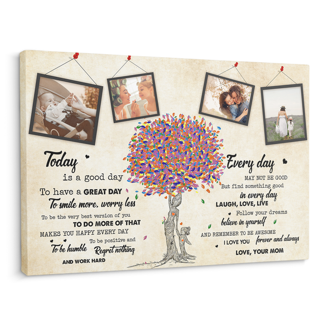 Custom Photo And Text, Gift For Daughter Canvas Wall Art