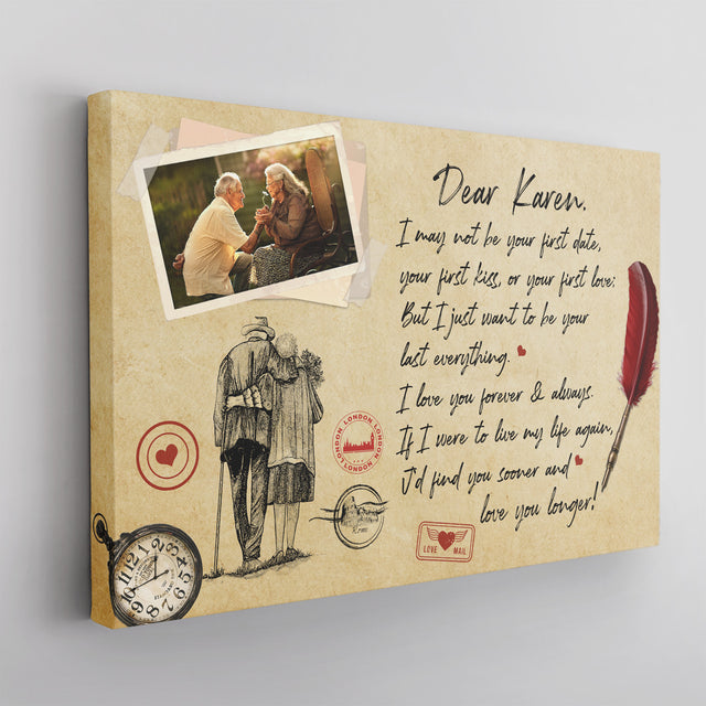 Custom Photo And Text, Gift For Grandparent Canvas Wall Art