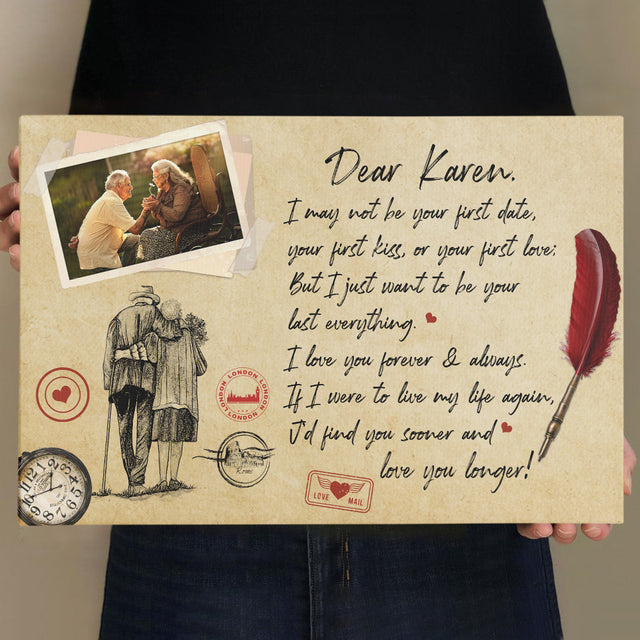 Custom Photo And Text, Gift For Grandparent Canvas Wall Art