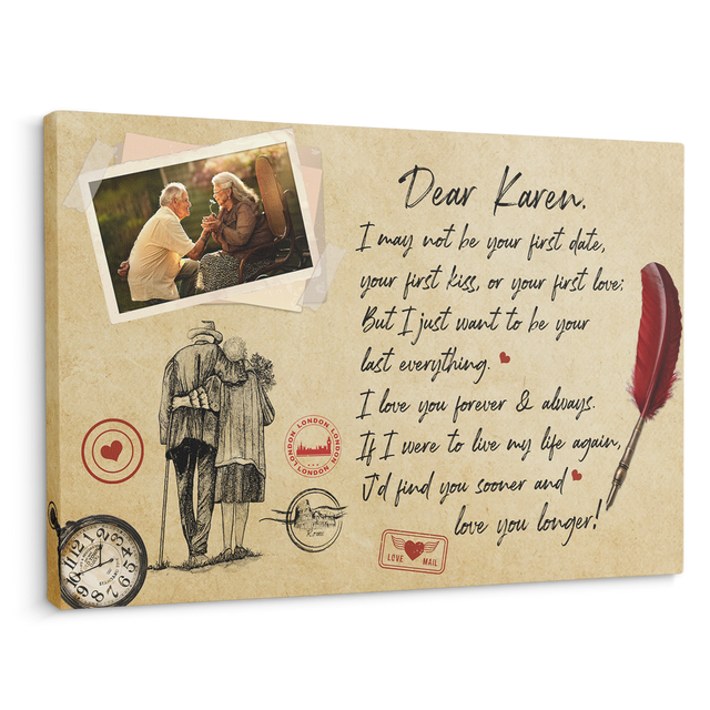 Custom Photo And Text, Gift For Grandparent Canvas Wall Art