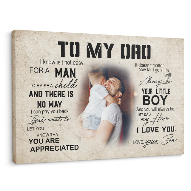 Custom Photo And Text, Gift For Dad, Canvas