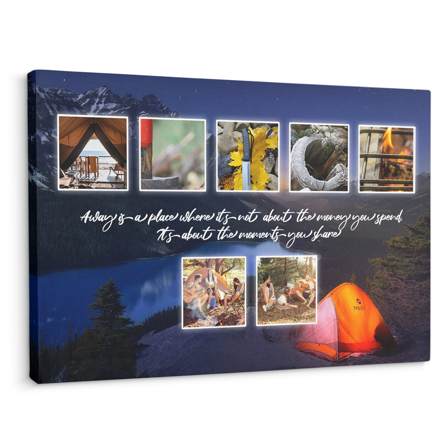 Custom Camping Name Art And Upload Photo, Canvas Wall Art