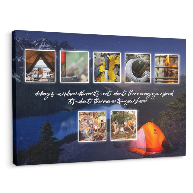 Custom Camping Name Art And Upload Photo, Canvas Wall Art
