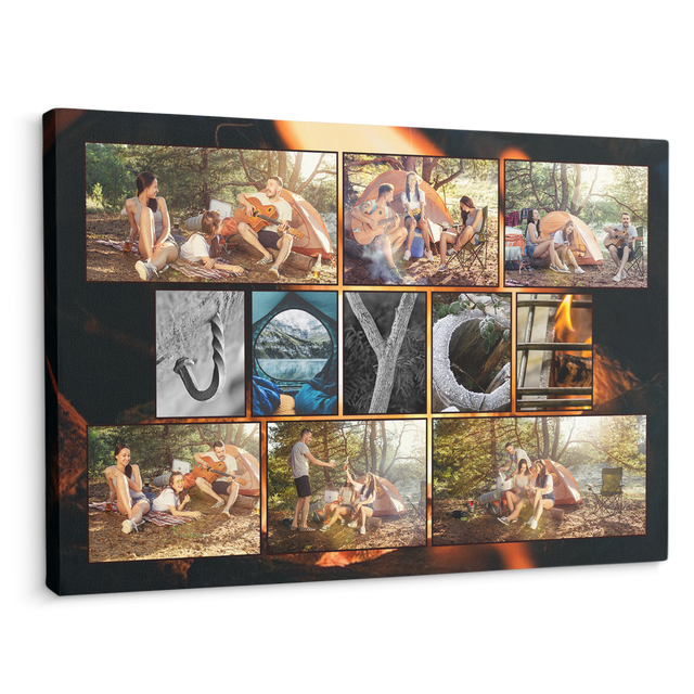 Custom Camping, Outdoor Name Art And Upload Photo, Canvas Wall Art
