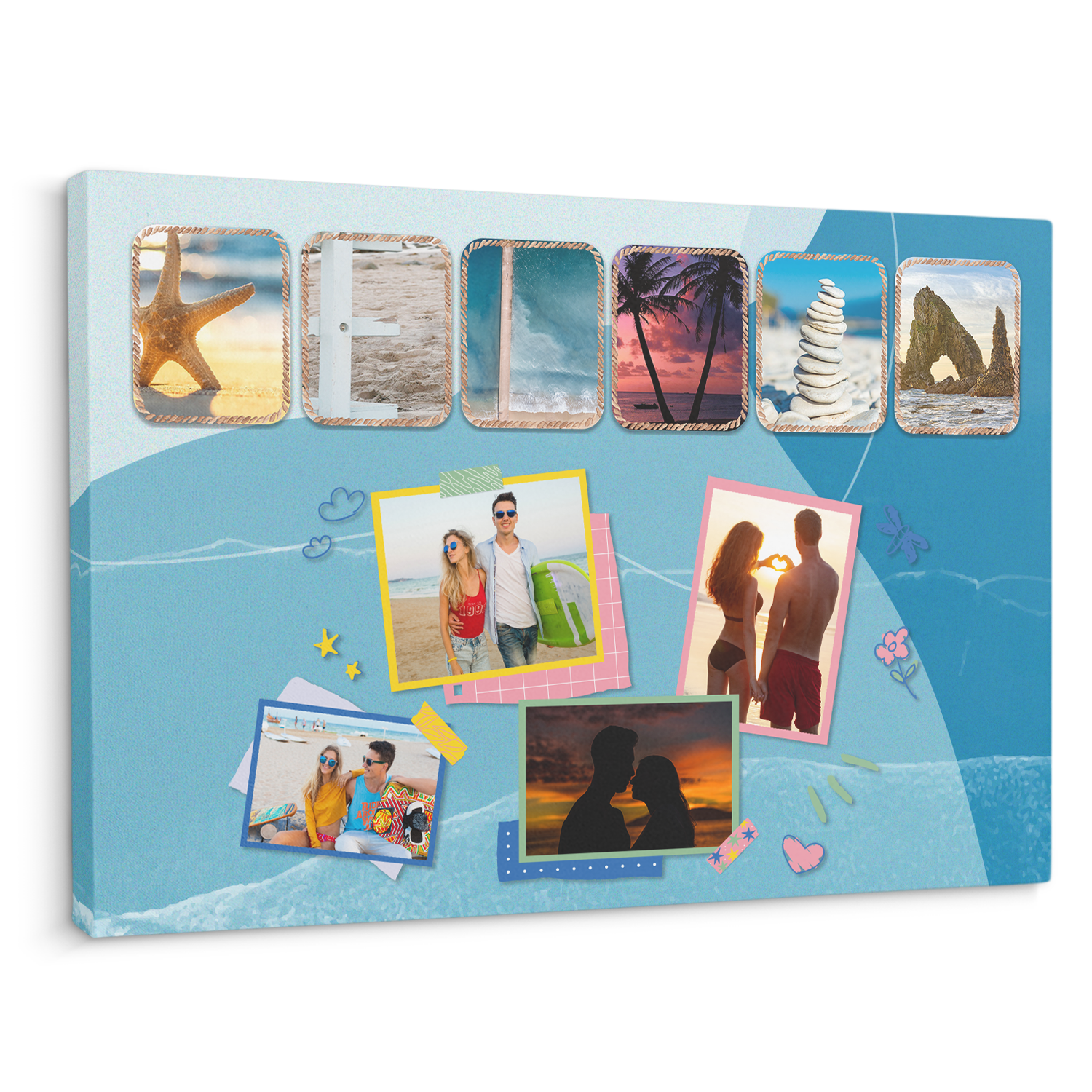 Custom Beach Name Art, Canvas Wall Art