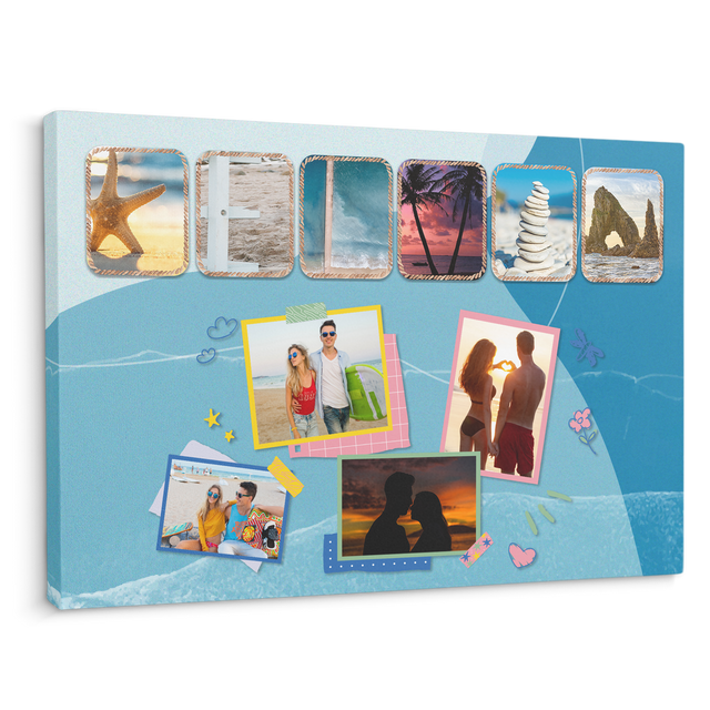 Custom Beach Name Art, Canvas Wall Art