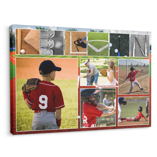 Custom Baseball Name Art, Upload Photo Canvas Wall Art