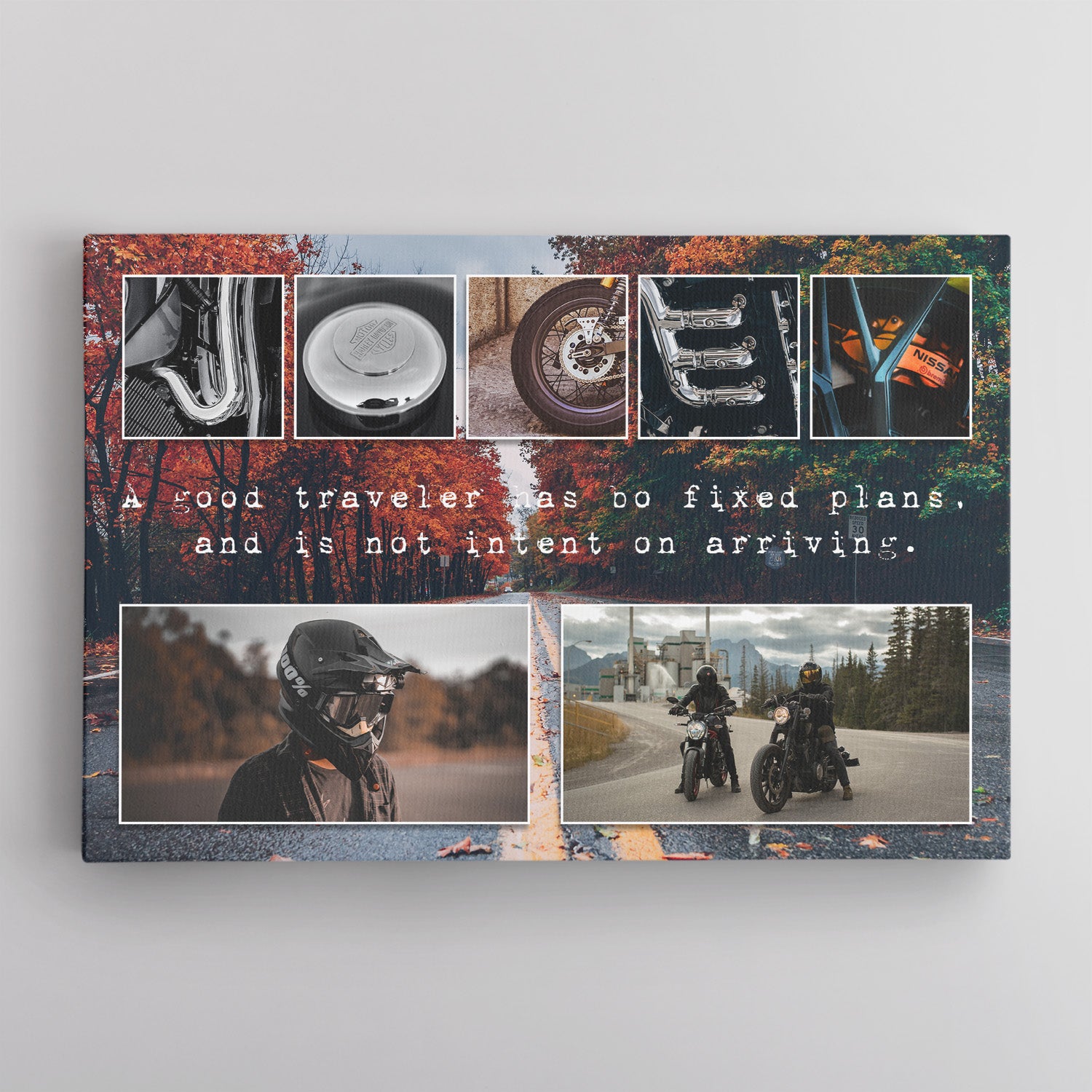 Custom Motorcycle Name Art, Upload Photo Canvas Wall Art