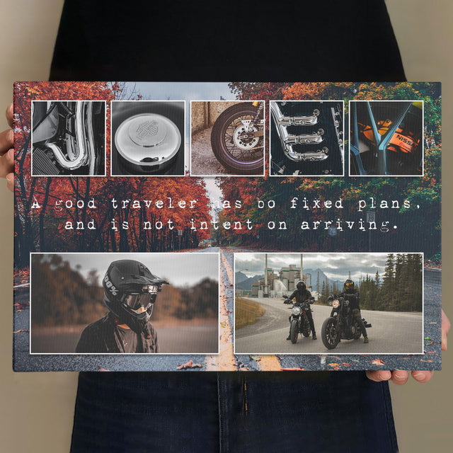Custom Motorcycle Name Art, Upload Photo Canvas Wall Art