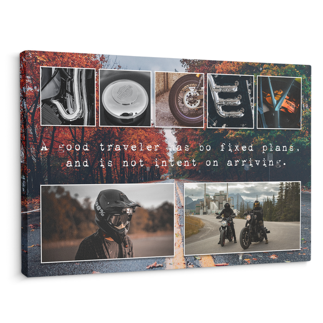 Custom Motorcycle Name Art, Upload Photo Canvas Wall Art