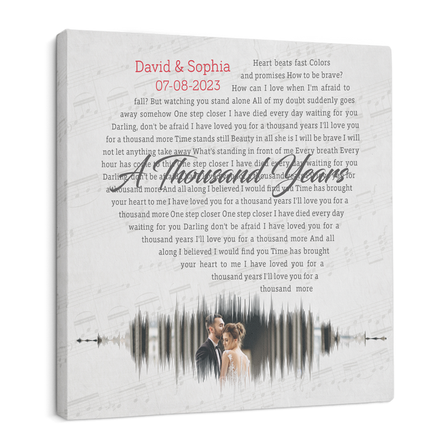 Custom Song Lyrics And Text, Heart Art , Upload Photo, Canvas Wall Art