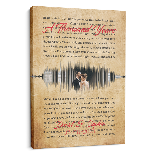 Custom Song Lyrics, Upload Photo, Canvas Wall Art