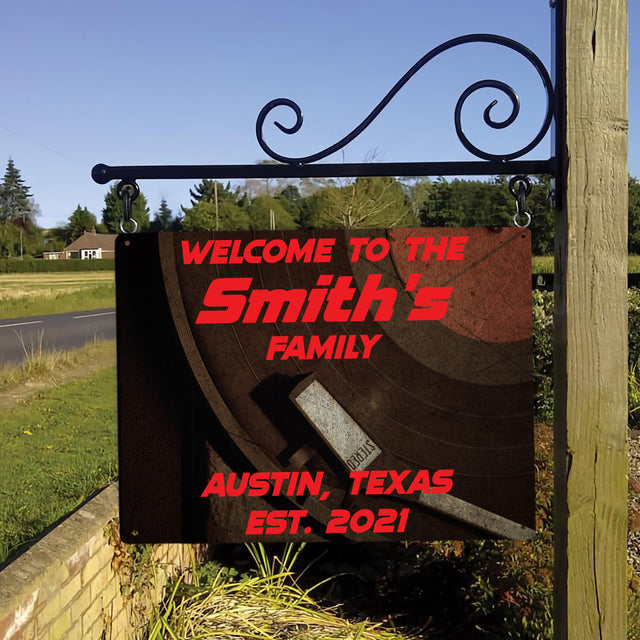 Customizabled House Sign, Vinyl Record, Customizable Family Name