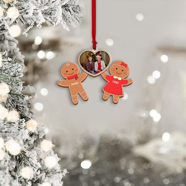 Personalized Name And Text, Personalized Ginger Couple Ornament, Christmas Shape Ornament 2 Layer