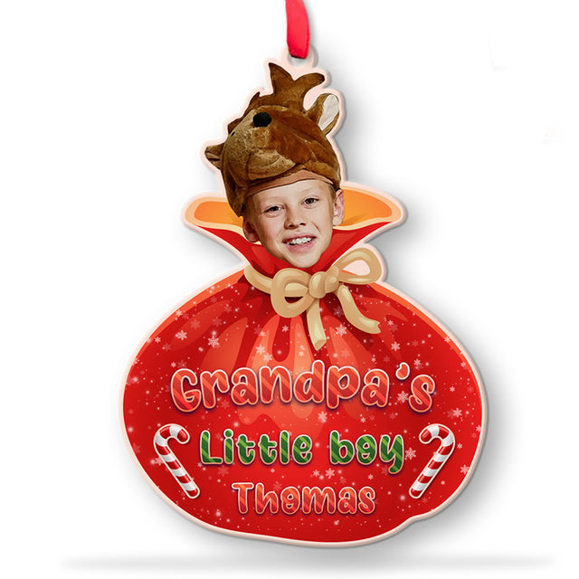Personalized Name And Text, Face From Photo, Christmas Treat Bags, Christmas Shape Ornament 2 Sides