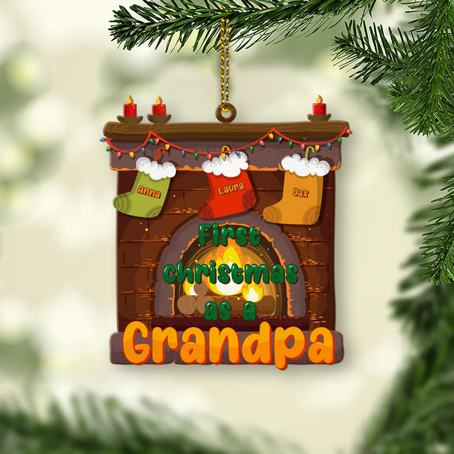 Personalized Family Christmas Ornament, Family Name, Wood Burning Stoves , Christmas Shape Ornament 2 Sides