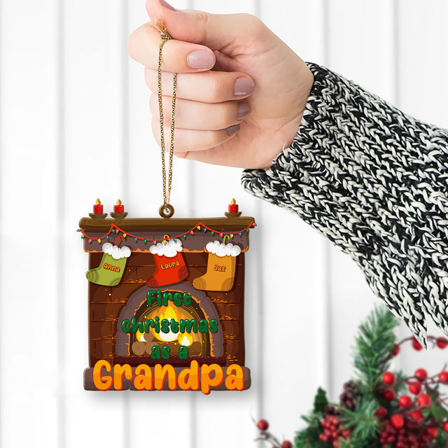 Personalized Family Christmas Ornament, Family Name, Wood Burning Stoves , Christmas Shape Ornament 2 Sides