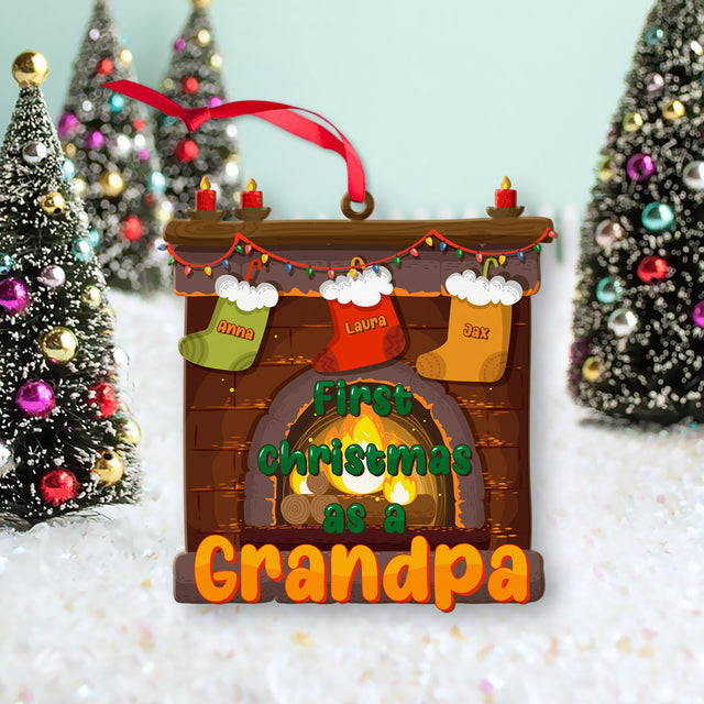 Personalized Family Christmas Ornament, Family Name, Wood Burning Stoves , Christmas Shape Ornament 2 Sides
